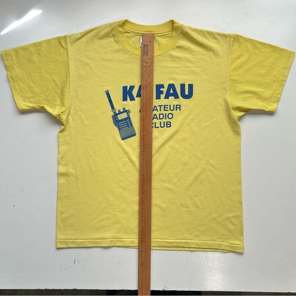 Vintage 80s college radio club short sleeve printed T-shirt, used good condition - Picture 8 of 9